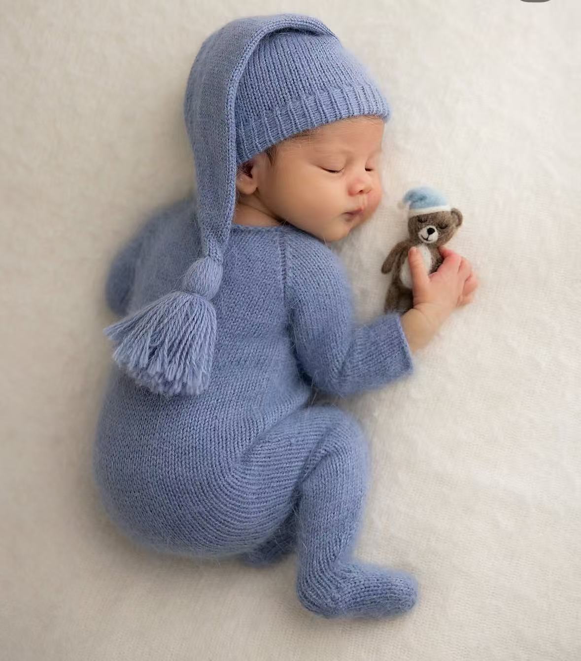 Infant Photography Props Outfit - Новый вязаный комплект для новорожденных: комбинезон